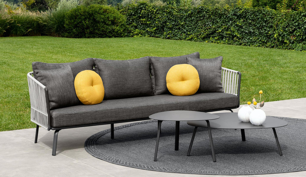 Virasat Outdoor Garden Balcony Sofa Set 2 Seater, Single Seater and 2 Center Table Set, Braided & Rope (Dark Grey-VIRASAT FURNITURE & FURNISHING