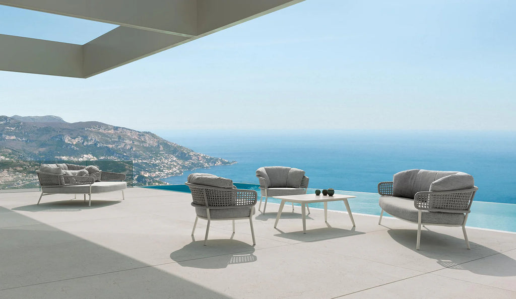 Virasat Outdoor Sofa Set 3 Seater, 2 Single Seater and 1 Center Table Set (Grey) Braided &amp; Rope-VIRASAT FURNITURE & FURNISHING