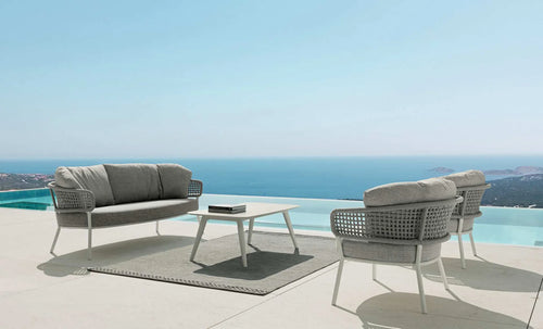 Virasat Outdoor Sofa Set 3 Seater, 2 Single Seater and 1 Center Table Set (Grey) Braided & Rope-VIRASAT FURNITURE & FURNISHING