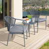 Virasat Outdoor Patio Seating Set 2 Chairs and 1 Table Set Braided And Rope-VIRASAT FURNITURE & FURNISHING