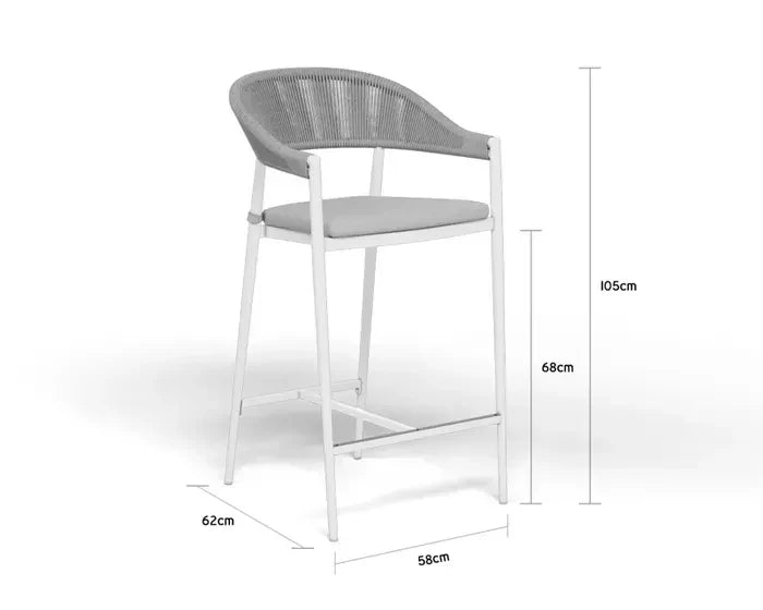 Virasat Outdoor Bar Sets 4 Chairs and 1 Table Patio Bar Set (White)-VIRASAT FURNITURE & FURNISHING