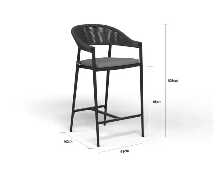 Virasat Outdoor Bar Sets 4 Chairs and 1 Table Patio Bar Set (Dark Grey)-VIRASAT FURNITURE & FURNISHING