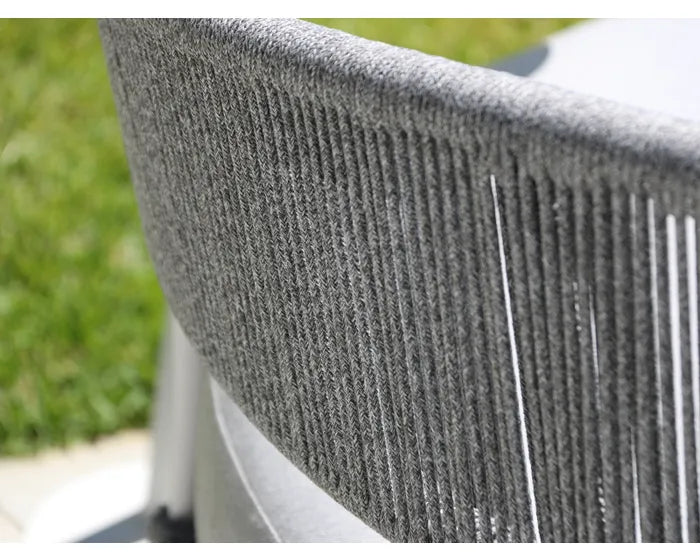 Virasat Outdoor Poolside Sunbed With Cushion Daybed (Grey) Braided & Rope-VIRASAT FURNITURE & FURNISHING