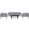 Virasat Outdoor Sofa Set 3 Seater, 2 Single Seater and 1 Center Table Set (Grey) Braided & Rope-VIRASAT FURNITURE & FURNISHING