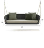 Virasat Three Seater Hanging Swing Without Stand For Balcony, Garden Swing (Dark Grey) Braided & Rope-VIRASAT FURNITURE & FURNISHING