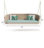 Virasat Three Seater Hanging Swing Without Stand For Balcony, Garden Swing (Cream)-VIRASAT FURNITURE & FURNISHING