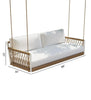 Virasat Three Seater Hanging Swing Without Stand For Balcony, Garden Swing (Tan + White)-VIRASAT FURNITURE & FURNISHING