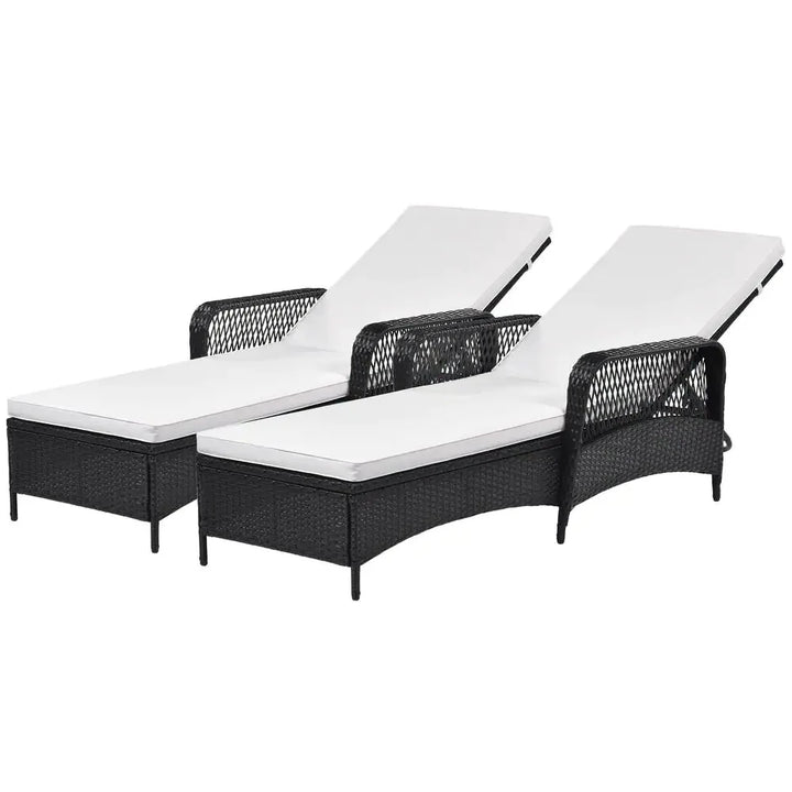 Virasat Amaze Outdoor Swimming Poolside Lounger Set of 2 (Black)