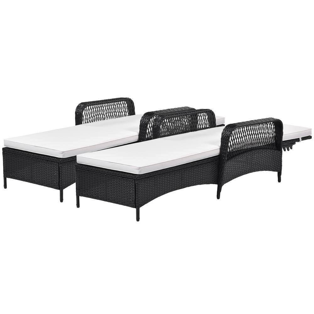 Virasat Outdoor Swimming Poolside Lounger Set of 2 Black-VIRASAT FURNITURE & FURNISHING