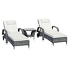 Virasat Outdoor Swimming Poolside Lounger (Set of 2) with 1 Side Table (Black + Grey)-VIRASAT FURNITURE & FURNISHING
