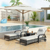 Virasat Outdoor Swimming Poolside Lounger (Set of 2) with 1 Side Table (Black + Grey)-VIRASAT FURNITURE & FURNISHING