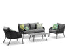 Virasat Outdoor Garden Balcony Sofa Set 2 Seater, 2 Single Seater 1 Center Table Set, Braid & Rope (Dark Grey)-VIRASAT FURNITURE & FURNISHING