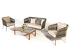 VIRASAT OUTDOOR SOFA SET 2-SEATER 2-SINGLE SEATER AND 1-CENTER TABLE DARK GREY BEIGE BRAIDED ROPE-VIRASAT FURNITURE & FURNISHING