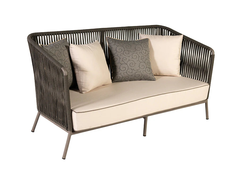 VIRASAT OUTDOOR SOFA SET 2-SEATER 2-SINGLE SEATER AND 1-CENTER TABLE DARK GREY BEIGE BRAIDED ROPE-VIRASAT FURNITURE & FURNISHING