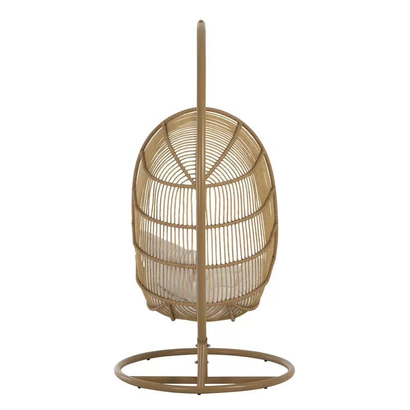 Virasat Single Seater Hanging Swing With Stand For Balcony, Garden Swing (Honey)-VIRASAT FURNITURE & FURNISHING