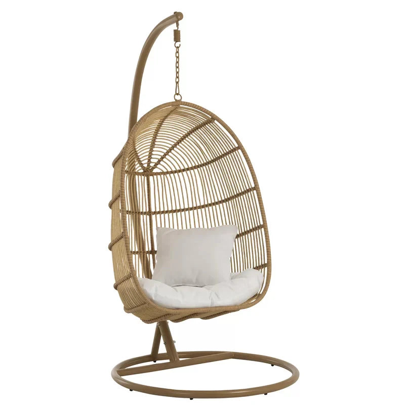 Virasat Single Seater Hanging Swing With Stand For Balcony, Garden Swing (Honey)-VIRASAT FURNITURE & FURNISHING