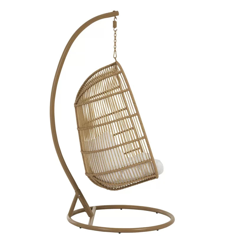 Virasat Single Seater Hanging Swing With Stand For Balcony, Garden Swing (Honey)-VIRASAT FURNITURE & FURNISHING