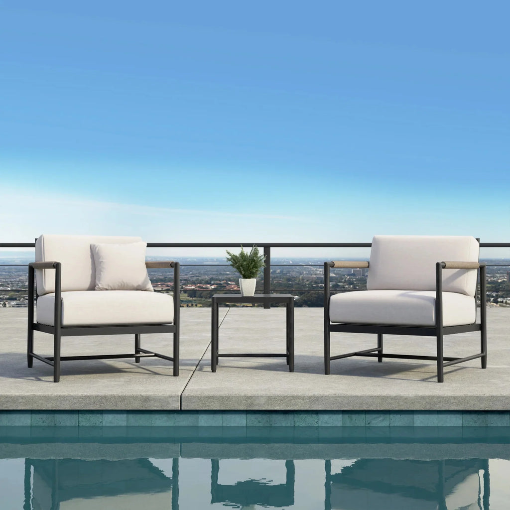 Virasat Outdoor Patio Seating Set 2 Chairs and 1 Table Set (Grey) Braided & Rope-VIRASAT FURNITURE & FURNISHING