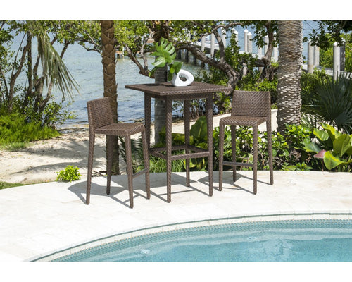 Virasat Outdoor Patio Bar Sets 2 Chairs and 1 Table (Brown)-VIRASAT FURNITURE & FURNISHING