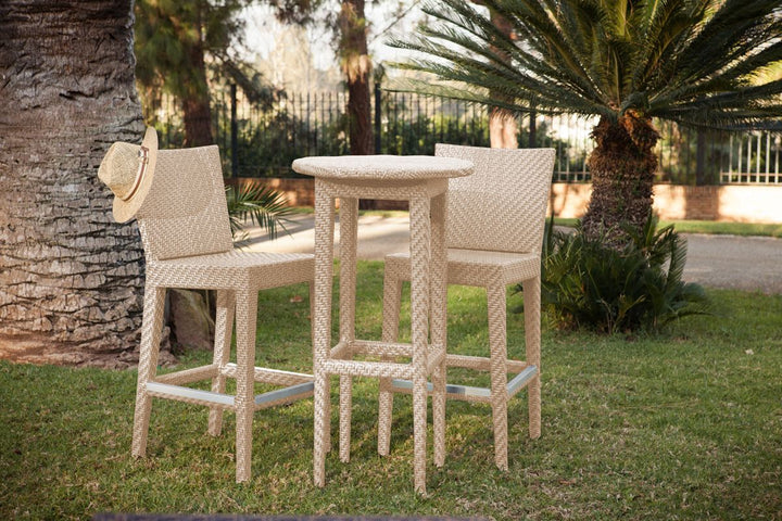 Virasat Lombardi Outdoor Patio Bar Sets 2 Chairs and 1 Table (Cream)