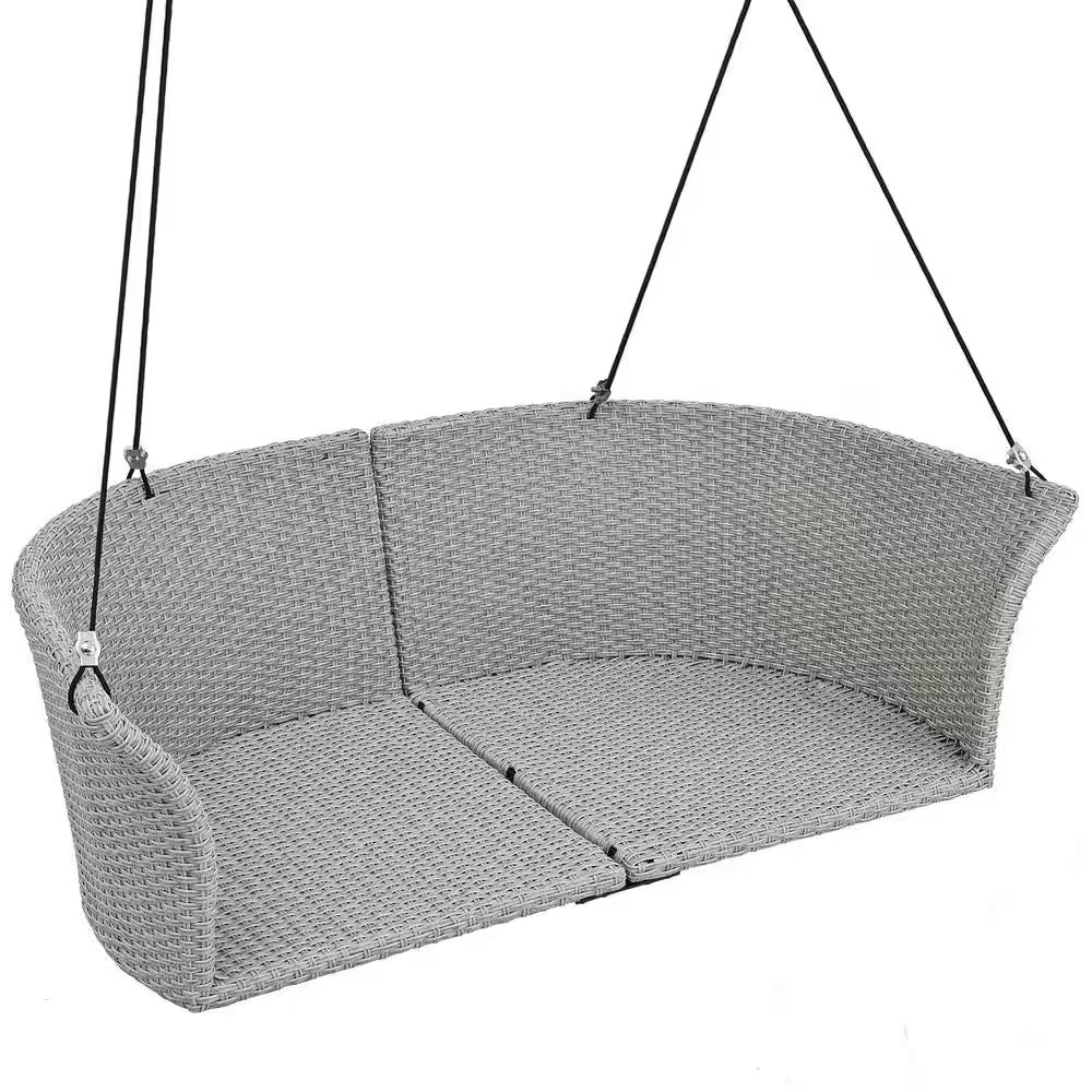 Virasat Double Seater Hanging Swing Without Stand For Balcony, Garden Swing (Grey)-VIRASAT FURNITURE & FURNISHING