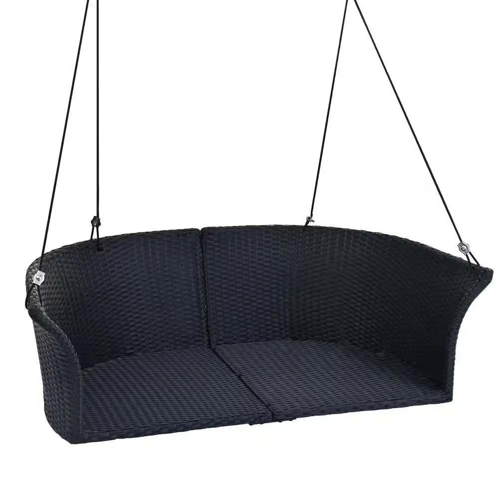 Virasat Double Seater Hanging Swing Without Stand For Balcony, Garden Swing (Black + White)-VIRASAT FURNITURE & FURNISHING