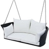 Virasat Double Seater Hanging Swing Without Stand For Balcony, Garden Swing (Black + White)-VIRASAT FURNITURE & FURNISHING