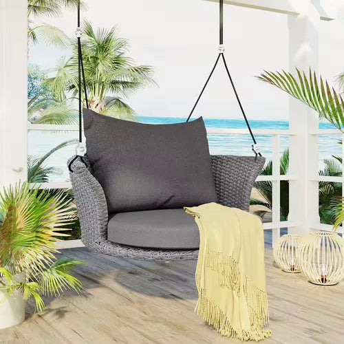 VIRASAT FURNITURE LEDGER SINGLE SEATER HANGING SWING WITHOUT STAND FOR BALCONY & GARDEN SWING (GREY)