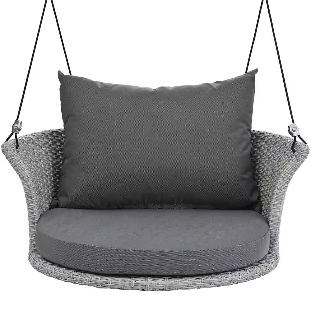 VIRASAT FURNITURE SINGLE SEATER HANGING SWING WITHOUT STAND FOR BALCONY & GARDEN SWING (GREY)