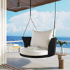 Virasat Single Seater Hanging Swing Without Stand For Balcony, Garden Swing (Black + White)-VIRASAT FURNITURE & FURNISHING