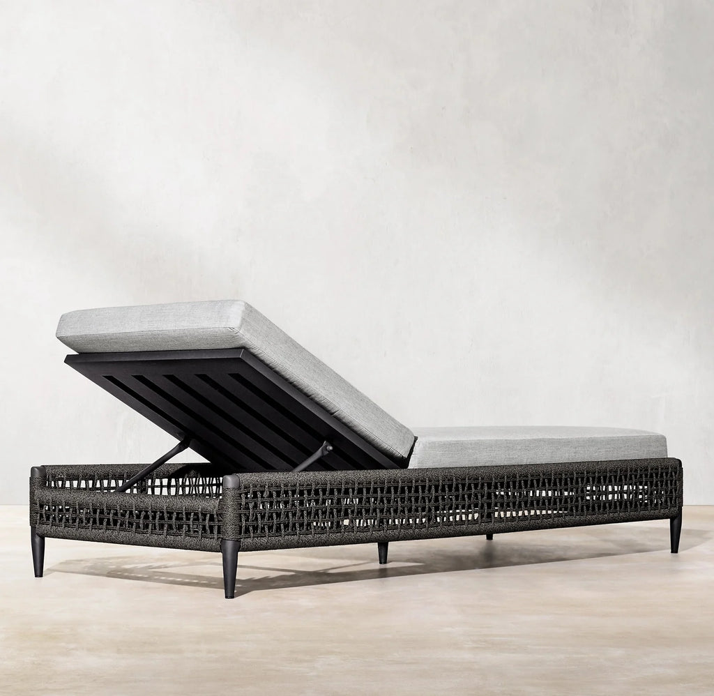 Virasat Outdoor Swimming Poolside Lounger (Grey) Braided & Rope-VIRASAT FURNITURE & FURNISHING