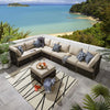 VIRASAT FURNITURE OUTDOOR ROPE SOFA SET 7-SEATER WITH OTTOMAN (BROWN) – BRAIDED GARDEN & BALCONY SET