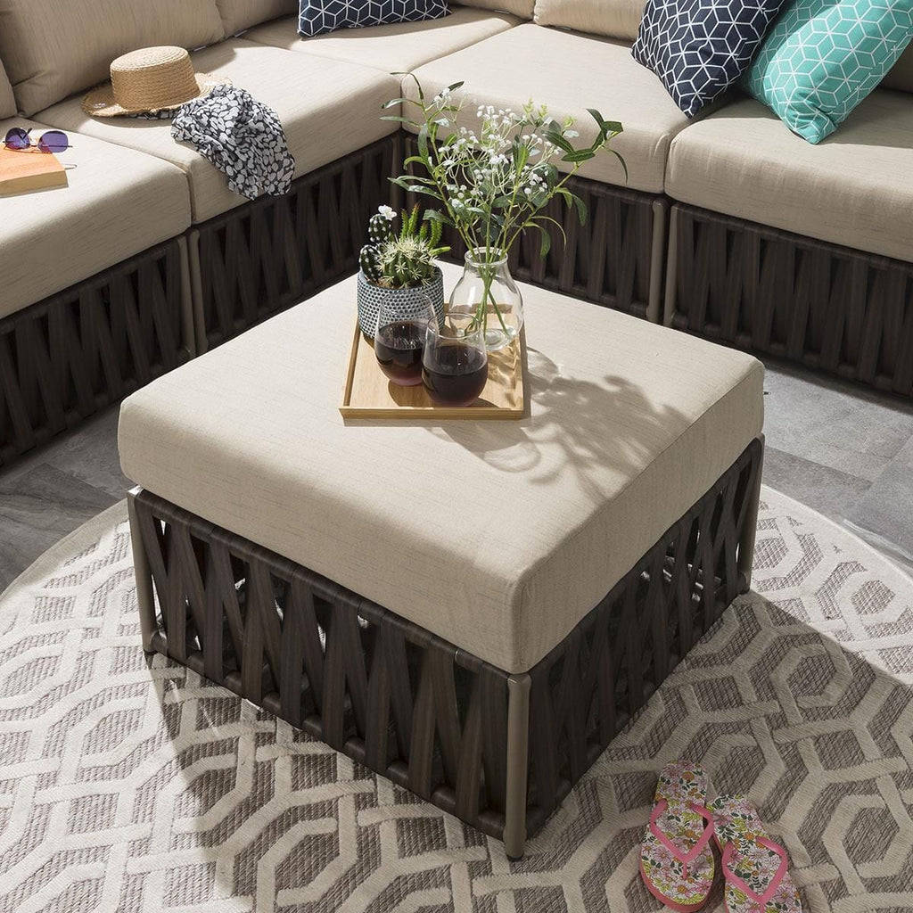 Virasat Outdoor Sofa Set 7 Seater and 1 Ottoman Set (Brown)-VIRASAT FURNITURE & FURNISHING