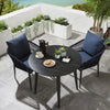 VIRASAT FURNITURE LUIS OUTDOOR PATIO SEATING SET 2 CHAIRS AND 1 TABLE SET (BLACK+BLUE) BRAIDED & ROPE
