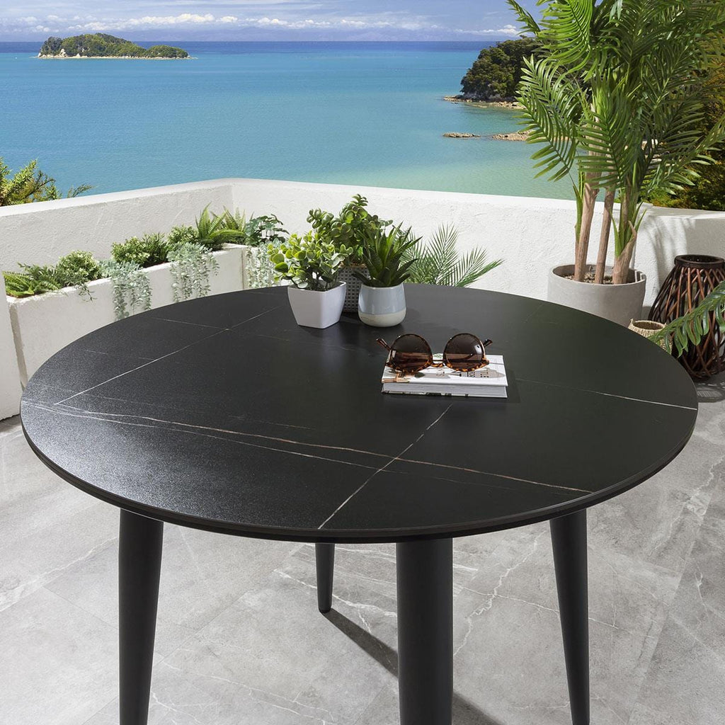 Virasat Outdoor Patio Seating Set 2 Chairs and 1 Table Set (Black+Blue) Braided & Rope-VIRASAT FURNITURE & FURNISHING
