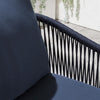 VIRASAT FURNITURE LUIS OUTDOOR PATIO SEATING SET 2 CHAIRS AND 1 TABLE SET (BLACK+BLUE) BRAIDED & ROPE