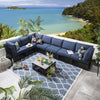 Virasat Outdoor Sofa Set 7 Seater, 1 Center Table Set (Blue) Braided & Rope-VIRASAT FURNITURE & FURNISHING