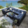 VIRASAT FURNITURE GRISELDA OUTDOOR ROPE SOFA SET 9-SEATER WITH OTTOMAN & CENTER TABLE (BLUE)