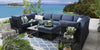 VIRASAT FURNITURE GRISELDA OUTDOOR ROPE SOFA SET 9-SEATER WITH OTTOMAN & CENTER TABLE (BLUE)