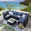 Virasat Outdoor Sofa Set 6 Seater and 1 Center Table Set (Blue) Braided & Rope-VIRASAT FURNITURE & FURNISHING