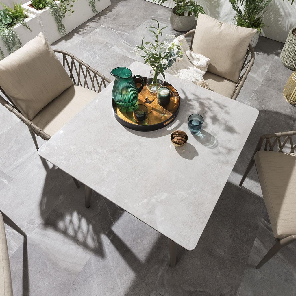 Virasat Outdoor Garden Patio Dining Set 4 Chairs and 1 Table Set Braided & Rope-VIRASAT FURNITURE & FURNISHING