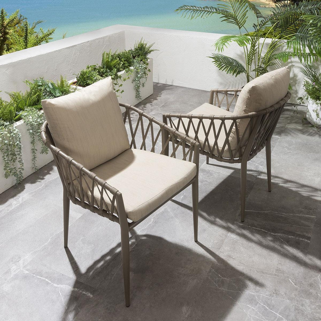 Virasat Outdoor Garden Patio Dining Set 4 Chairs and 1 Table Set Braided & Rope-VIRASAT FURNITURE & FURNISHING