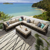 VIRASAT FURNITURE OUTDOOR ROPE SOFA SET 8-SEATER WITH 2 OTTOMANS (BROWN)