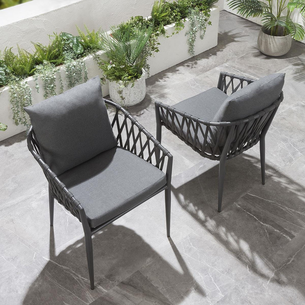 Virasat Outdoor Patio Seating Set 2 Chairs and 1 Table Set Braided & Rope-VIRASAT FURNITURE & FURNISHING