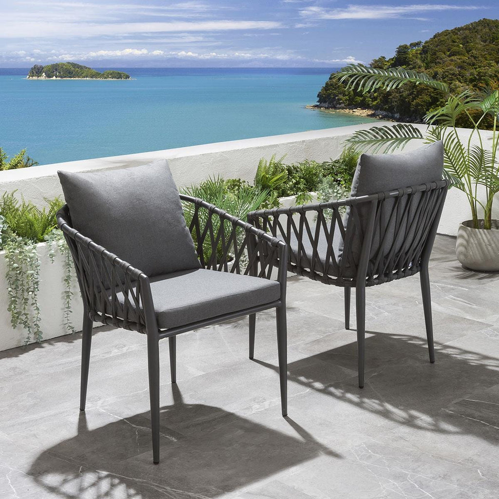 Virasat Outdoor Patio Seating Set 2 Chairs and 1 Table Set Braided & Rope-VIRASAT FURNITURE & FURNISHING
