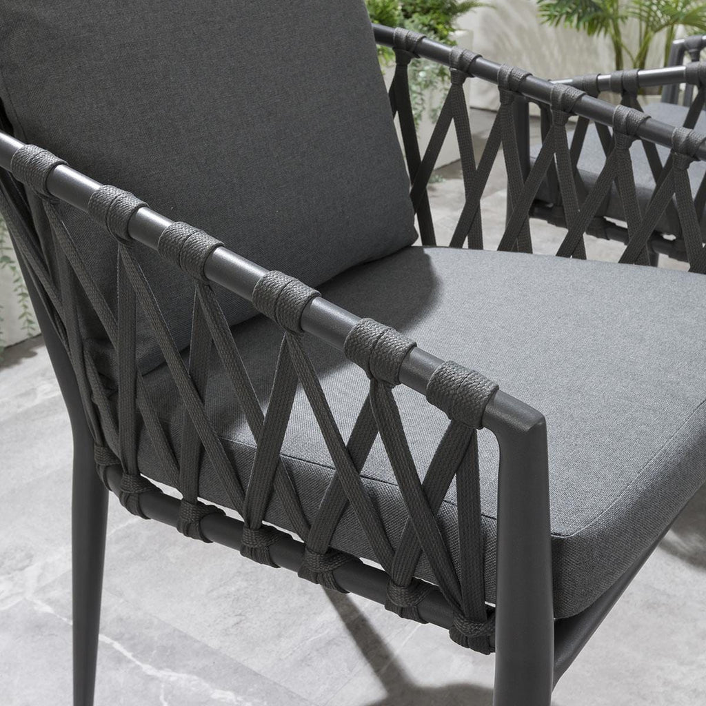 Virasat Outdoor Patio Seating Set 2 Chairs and 1 Table Set Braided & Rope-VIRASAT FURNITURE & FURNISHING