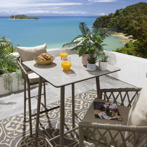 Virasat Outdoor Patio Bar Set 2 Chairs and 1 Table Set Braided & Rope-VIRASAT FURNITURE & FURNISHING