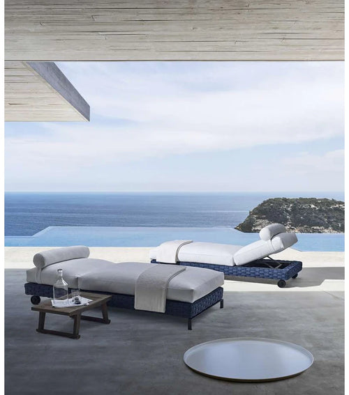 Virasat Outdoor Swimming Poolside Lounger (BLUE) Braided & Rope-VIRASAT FURNITURE & FURNISHING