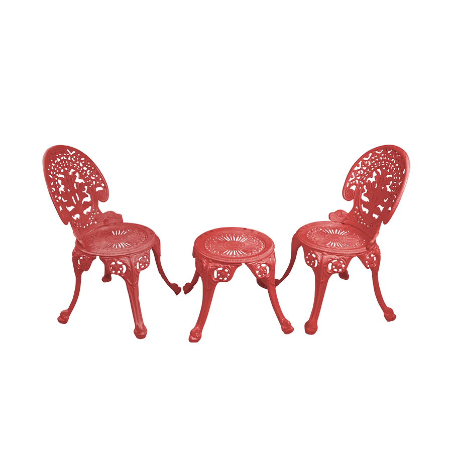 Virasat Cast Aluminium Garden Patio Seating 2 Chair and 1 Table Set-VIRASAT FURNITURE & FURNISHING