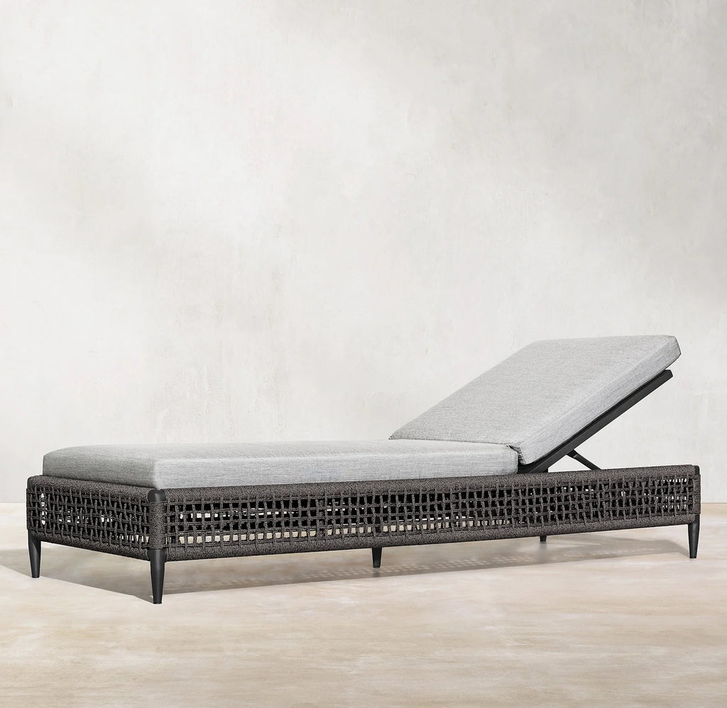 Virasat Outdoor Swimming Poolside Lounger (Grey) Braided & Rope-VIRASAT FURNITURE & FURNISHING